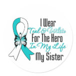Cervical Cancer Ribbon My Hero My Sister stickers