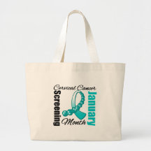 Cervical Cancer Screening Month Ribbon Bag
