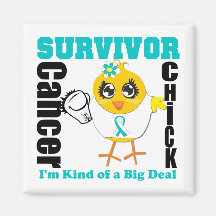 Cervical Cancer Survivor Chick Ribbon Refrigerator Magnets