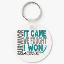 Cervical Cancer Survivor It Came We Fought I Won keychains