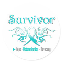 Cervical Cancer Survivor Tribal Ribbon stickers