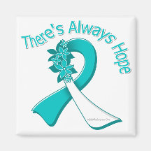 Cervical Cancer There's Always Hope Floral Refrigerator Magnets