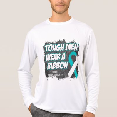 Cervical Cancer Tough Men Wear A Ribbon Tee Shirts