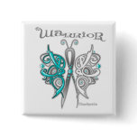 Cervical Cancer Warrior Celtic Butterfly Pinback Button