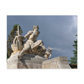 Cesky Krumlov fountain postcard postcard