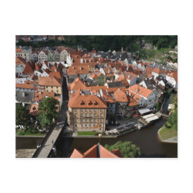 Cesky Krumlov old town postcard postcard