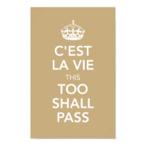 C'est La Vie This Too Shall Pass Print - Gold posters