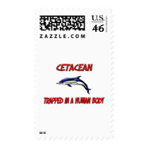 Cetacean trapped in a human body postage