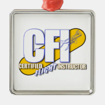 CFI LOGO - CERTIFIED FLIGHT INSTRUCTOR CHRISTMAS ORNAMENT