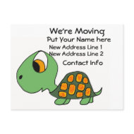 CG- We're Moving Turtle Postcard postcard