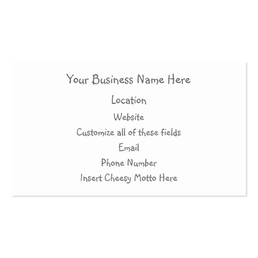 CGB Chubby Grizzly Bear Business Card (back side)