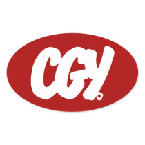 CGY Letters Oval Sticker