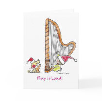 CH-004 Christmas Harp Card