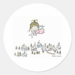 CH-010 Christmas Angel Round Sticker