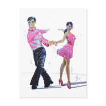 Cha Cha Cha Ballroom Dancing Post Card