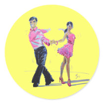 Cha Cha Cha Ballroom Dancing Round Sticker