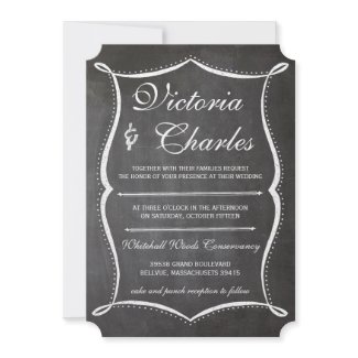 Chaalkboard Modern Vintage Typography Invite