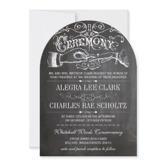 Chaalkboard Modern Vintage Typography Invite