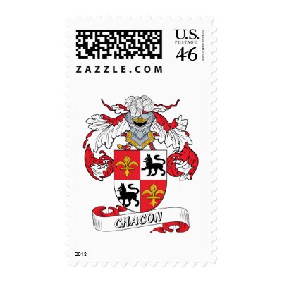 Chacon Family Crest Postage Stamp by coatsofarms Chacon Family Crest Postage Stamp by coatsofarms