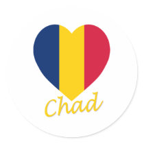 Chad Flag Heart stickers by Vexillophile Chad Flag Heart stickers
