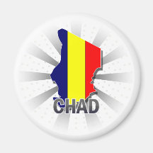 Chad Flag Map 2.0 Fridge Magnet