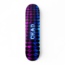 Chad skateboard blue fire and flames design by skatersollie Chad skateboard blue fire and flames design