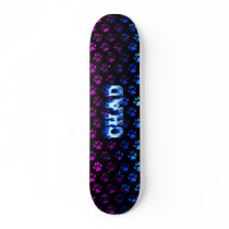 Chad skateboard blue fire and flames design by skatersollie Chad skateboard blue fire and flames design