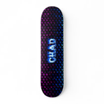 Chad skateboard blue fire and flames design by skatersollie Chad skateboard blue fire and flames design