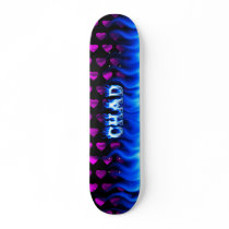 Chad skateboard blue fire and flames design by skatersollie Chad skateboard blue fire and flames design