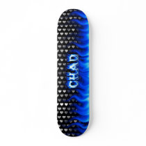 Chad skateboard blue fire and flames design by skatersollie Chad skateboard blue fire and flames design