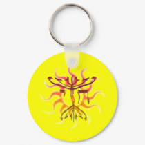 Chai Menorah Sun Keychain