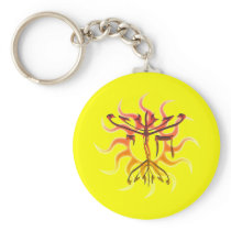 Chai Menorah Sun Keychain