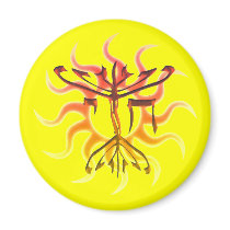 Chai Menorah Sun Magnets