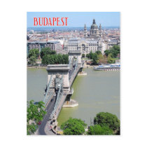 Chain Bridge over River Danube, Budapest, Hungary Post Cards
