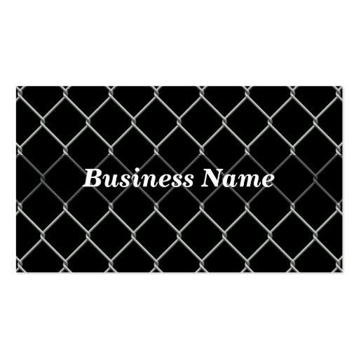 Chain Link Fence Against Black BG Business Card