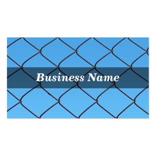 Chain Link Fence Against Clear Blue Sky Business Cards (front side)