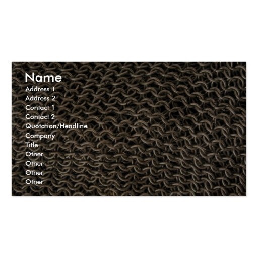 Chain mail business card templates