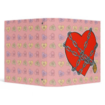 chained and locked heart vinyl binder