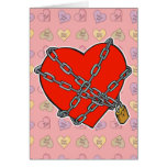 chained and locked heart cards