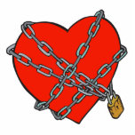 chained and locked heart cut out