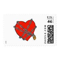 chained and locked heart stamp