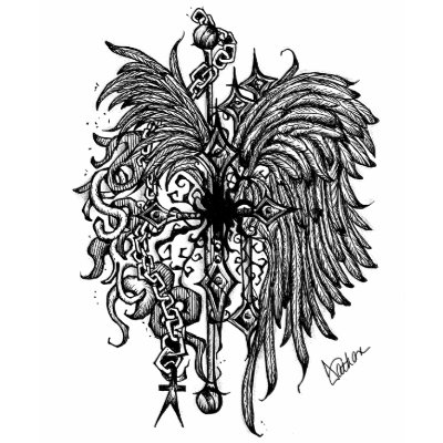 Chained Wings Men's T White T-shirts by FathanArt