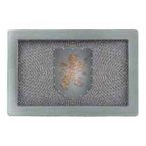 Chainmail Metal Shield Lion Rectangular Belt Buckles