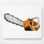 chainsaw retro style mouse pad