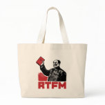chairman mao rtfm little red book tote bag