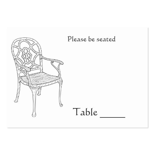 Chairs Collection Place Card Business Card (front side)