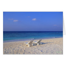 Chairs on the beach - customizable greeting card