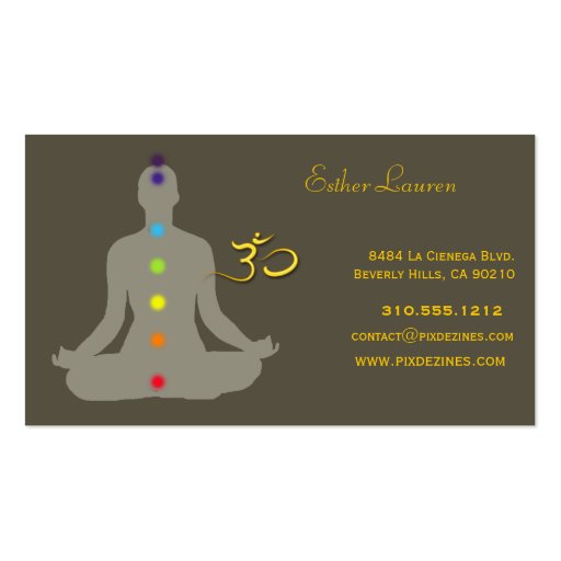 Chakra colors, Lotus flower, Om yoga, healers Business Cards