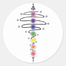 Chakra Modulator Round Stickers