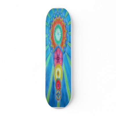chakras skateboard deck by iamiam